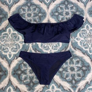 Cupshe Navy Off The Shoulder Bikini